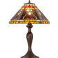 Meyda Lighting Middleton 23" Mahogany Bronze Table Lamp With Multi-Colored Shade Glass