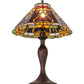 Meyda Lighting Middleton 23" Mahogany Bronze Table Lamp With Multi-Colored Shade Glass
