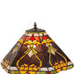 Meyda Lighting Middleton 23" Mahogany Bronze Table Lamp With Multi-Colored Shade Glass