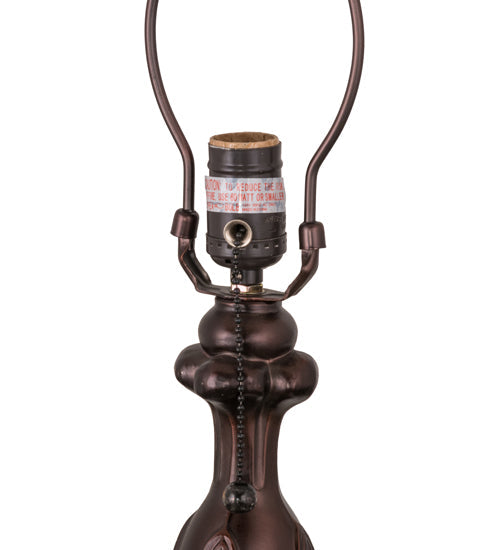 Meyda Lighting Middleton 23" Mahogany Bronze Table Lamp With Multi-Colored Shade Glass