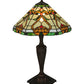 Meyda Lighting Middleton 24" Mahogany Bronze Table Lamp With Multi-Colored Shade Glass