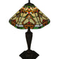 Meyda Lighting Middleton 24" Mahogany Bronze Table Lamp With Multi-Colored Shade Glass