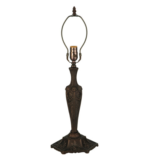Meyda Lighting Middleton 24" Mahogany Bronze Table Lamp With Multi-Colored Shade Glass