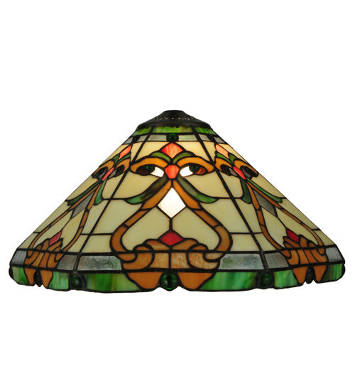 Meyda Lighting Middleton 24" Mahogany Bronze Table Lamp With Multi-Colored Shade Glass