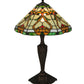 Meyda Lighting Middleton 24" Mahogany Bronze Table Lamp With Multi-Colored Shade Glass
