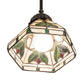 Meyda Lighting Middleton 244867 8" Mahogany Bronze Mini Pendant Light With Multi-Colored Stained Shade Glass