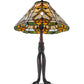 Meyda Lighting Middleton 26" Mahogany Bronze Table Lamp With Multi-Colored Shade Glass