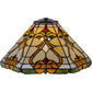 Meyda Lighting Middleton 26" Mahogany Bronze Table Lamp With Multi-Colored Shade Glass