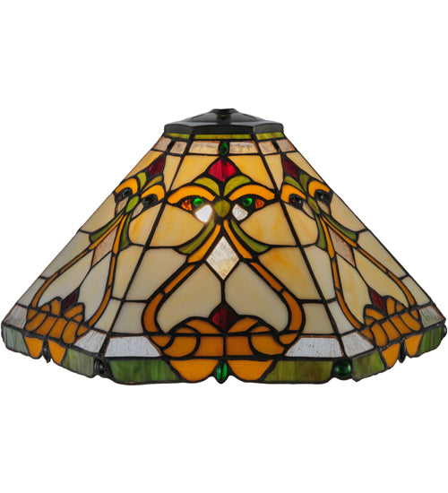 Meyda Lighting Middleton 26" Mahogany Bronze Table Lamp With Multi-Colored Shade Glass