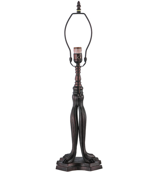 Meyda Lighting Middleton 26" Mahogany Bronze Table Lamp With Multi-Colored Shade Glass