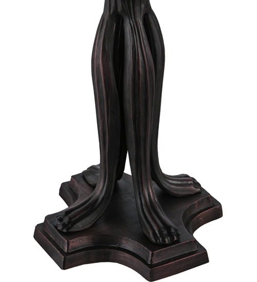 Meyda Lighting Middleton 26" Mahogany Bronze Table Lamp With Multi-Colored Shade Glass