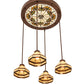 Meyda Lighting Middleton 27" 4-Light New Copper Vein Art Glass Ceiling Medallion Pendant Light With Beige & Brown Shade Glass