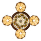 Meyda Lighting Middleton 27" 4-Light New Copper Vein Art Glass Ceiling Medallion Pendant Light With Beige & Brown Shade Glass