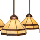 Meyda Lighting Middleton 27" 4-Light New Copper Vein Art Glass Ceiling Medallion Pendant Light With Beige & Brown Shade Glass