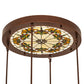 Meyda Lighting Middleton 27" 4-Light New Copper Vein Art Glass Ceiling Medallion Pendant Light With Beige & Brown Shade Glass
