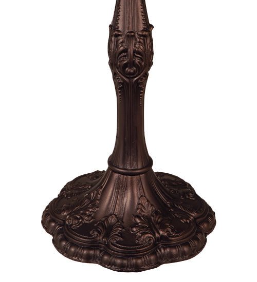 Meyda Lighting Middleton 28" Mahogany Bronze Table Lamp With Multi-Colored Shade Glass