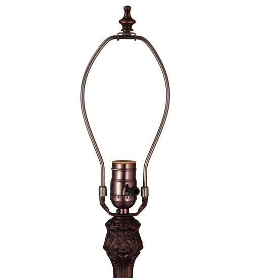 Meyda Lighting Middleton 28" Mahogany Bronze Table Lamp With Multi-Colored Shade Glass