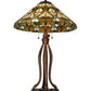 Meyda Lighting Middleton 30" 3-Light Mahogany Bronze Table Lamp With Multi-Colored Shade Glass