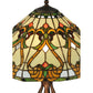 Meyda Lighting Middleton 30" 3-Light Mahogany Bronze Table Lamp With Multi-Colored Shade Glass