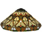 Meyda Lighting Middleton 30" 3-Light Mahogany Bronze Table Lamp With Multi-Colored Shade Glass