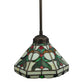 Meyda Lighting Middleton 8" Mahogany Bronze Mini Pendant Light With Multi-Colored Shade Glass
