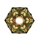 Meyda Lighting Middleton 8" Mahogany Bronze Mini Pendant Light With Multi-Colored Shade Glass