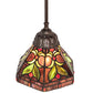 Meyda Lighting Middleton 8" Mahogany Bronze Mini Pendant Light With Multi-Colored Stained Shade Glass