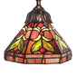 Meyda Lighting Middleton 8" Mahogany Bronze Mini Pendant Light With Multi-Colored Stained Shade Glass