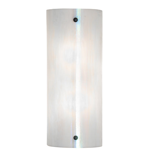 Meyda Lighting Midland 7" 2-Light Textured Black Wall Sconce With White Iridescent Shade Glass