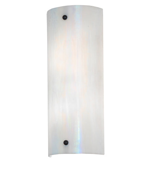 Meyda Lighting Midland 7" 2-Light Textured Black Wall Sconce With White Iridescent Shade Glass