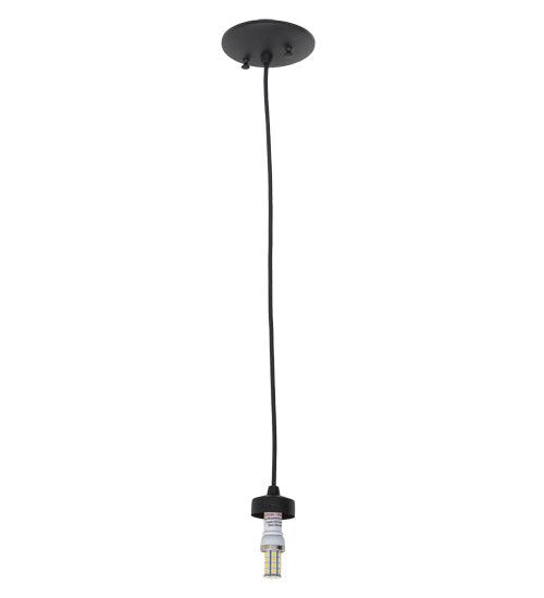 Meyda Lighting Milk Bottle 5" LED Black Mini Pendant Light With Frosted Clear Shade Glass
