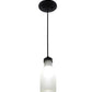 Meyda Lighting Milk Bottle 5" LED Black Mini Pendant Light With Frosted Clear Shade Glass