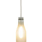 Meyda Lighting Milk Bottle 5" White Mini Pendant Light With Frosted Clear Shade Glass