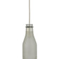 Meyda Lighting Milk Bottle 5" White Mini Pendant Light With Frosted Clear Shade Glass
