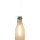 Meyda Lighting Milk Bottle 5" White Mini Pendant Light With Frosted Clear Shade Glass