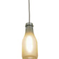 Meyda Lighting Milk Bottle 5" White Mini Pendant Light With Frosted Clear Shade Glass
