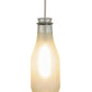 Meyda Lighting Milk Bottle 5" White Mini Pendant Light With Frosted Clear Shade Glass