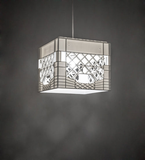 Meyda Lighting Milk Crate 18" White Pendant Light With White Shade