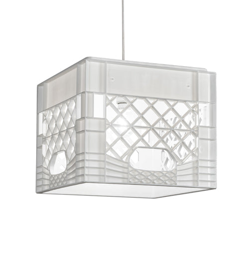 Meyda Lighting Milk Crate 18" White Pendant Light With White Shade