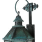 Meyda Lighting Millesime 11" 3-Light Craftsman Verdi On Brass Lantern Wall Sconce With Clear Seeded Shade Glass