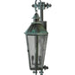 Meyda Lighting Millesime 11" 3-Light Craftsman Verdi On Brass Lantern Wall Sconce With Clear Seeded Shade Glass