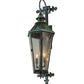 Meyda Lighting Millesime 11" 3-Light Craftsman Verdi On Brass Lantern Wall Sconce With Clear Seeded Shade Glass