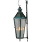 Meyda Lighting Millesime 11" 3-Light Craftsman Verdi On Brass Lantern Wall Sconce With Clear Seeded Shade Glass