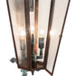 Meyda Lighting Millesime 11" 3-Light Verdigris & Copper Lantern Wall Sconce With Clear Seeded Shade Glass