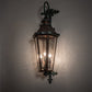 Meyda Lighting Millesime 11" 3-Light Verdigris & Copper Lantern Wall Sconce With Clear Seeded Shade Glass