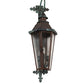 Meyda Lighting Millesime 11" 3-Light Verdigris & Copper Lantern Wall Sconce With Clear Seeded Shade Glass