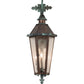 Meyda Lighting Millesime 11" 3-Light Verdigris & Copper Lantern Wall Sconce With Clear Seeded Shade Glass