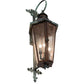 Meyda Lighting Millesime 11" 3-Light Verdigris & Copper Lantern Wall Sconce With Clear Seeded Shade Glass