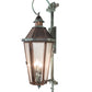 Meyda Lighting Millesime 11" 3-Light Verdigris & Copper Lantern Wall Sconce With Clear Seeded Shade Glass