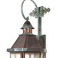 Meyda Lighting Millesime 11" 3-Light Verdigris & Copper Lantern Wall Sconce With Clear Seeded Shade Glass